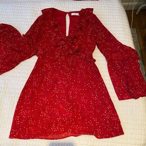 Red Chiffon Mini Dress